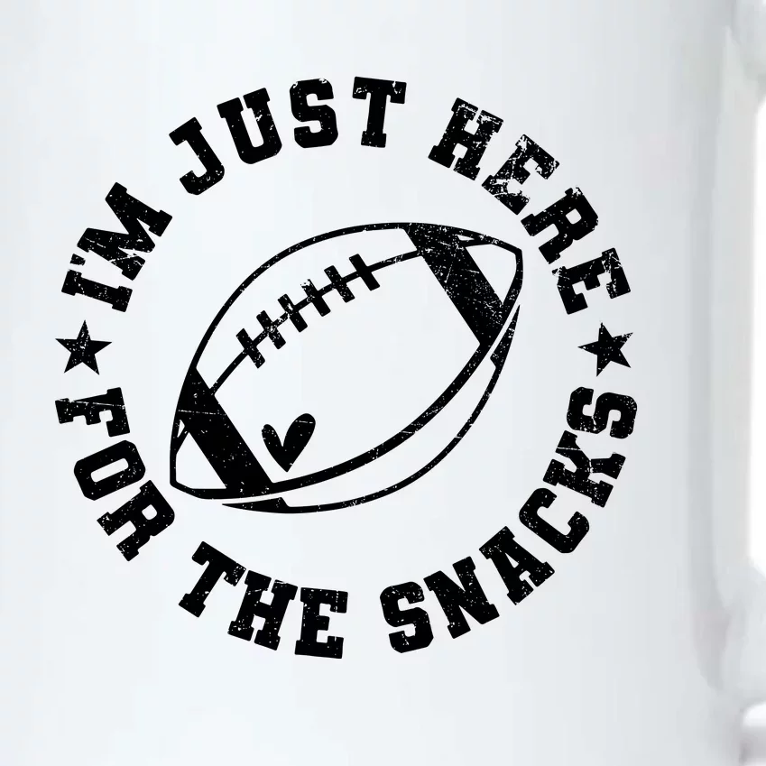 Football Game Day Im Just Here For The Snacks Black Color Changing Mug