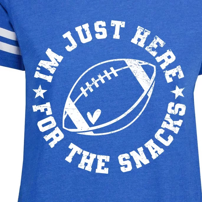 Football Game Day Im Just Here For The Snacks Enza Ladies Jersey Football T-Shirt