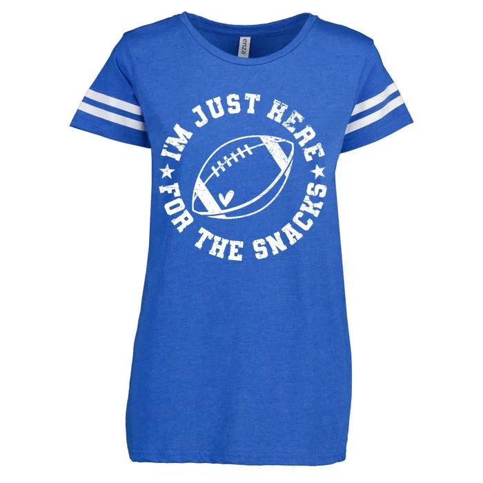 Football Game Day Im Just Here For The Snacks Enza Ladies Jersey Football T-Shirt