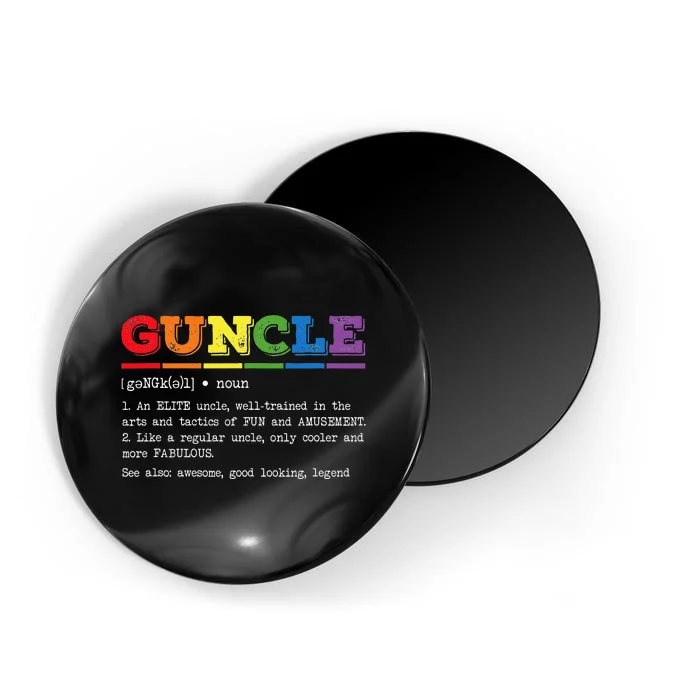 Funny Guncle Definition Proud Gay Uncle LGBTQ Pride Rainbow Magnet