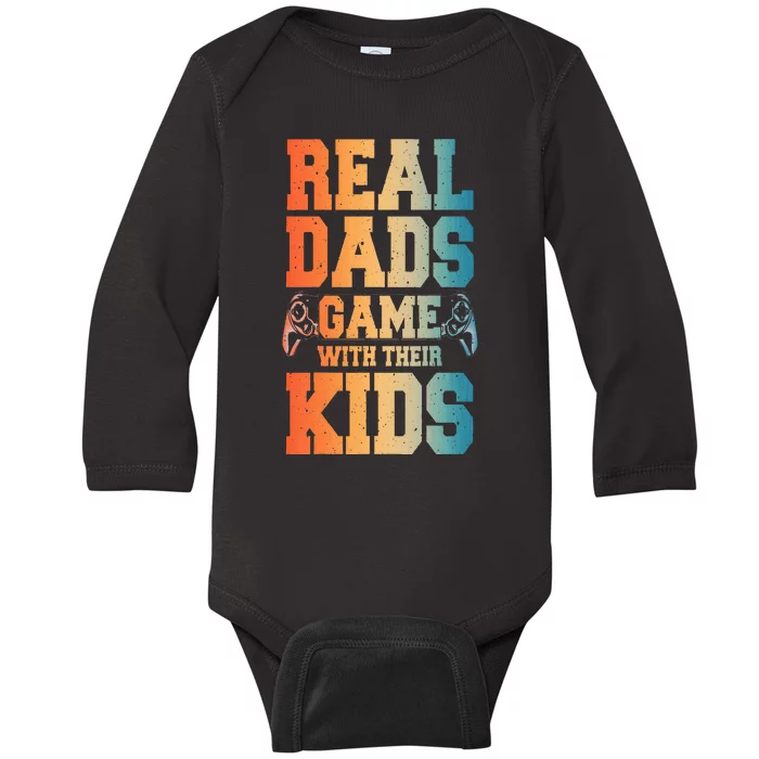 Funny Gamer Dad Art For Gaming Dad Daddy Game Lover Baby Long Sleeve Bodysuit