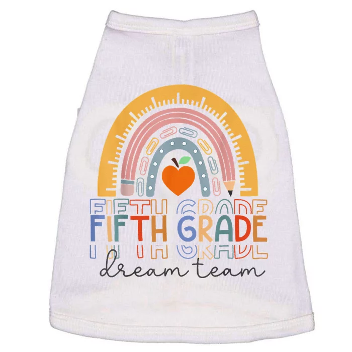 Fifth Grade Dream Team Rainbow Welcome Back To School Doggie Tank