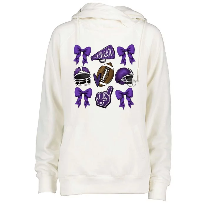 Football Game Day Sports Mom Team Spirit Sports Mom Womens Funnel Neck Pullover Hood