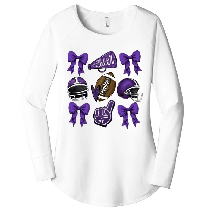 Football Game Day Sports Mom Team Spirit Sports Mom Women's Perfect Tri Tunic Long Sleeve Shirt