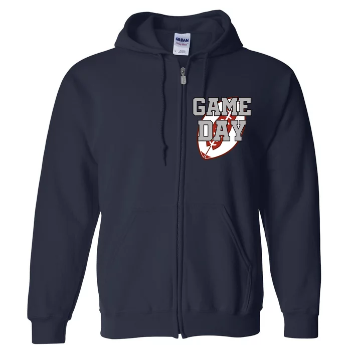 Funny Game Day Football Player American Football Full Zip Hoodie