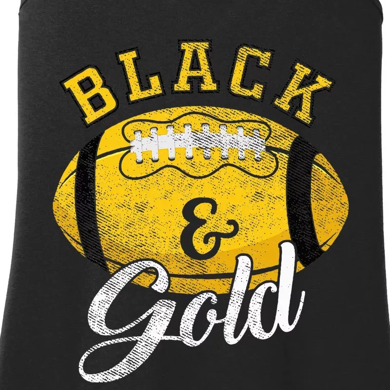 Football Game Day Black And Gold Costume For Football Lover Ladies Essential Tank