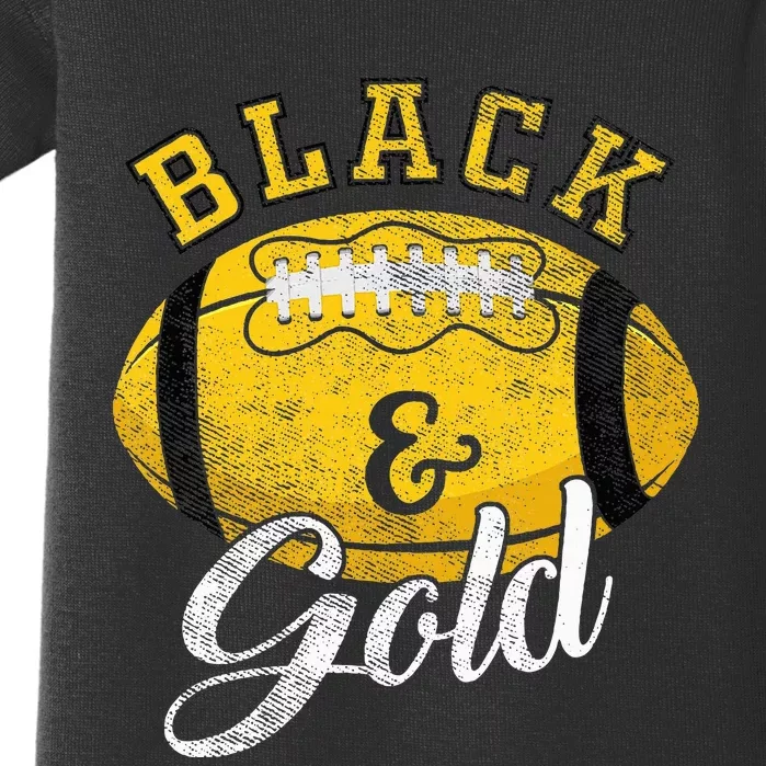 Football Game Day Black And Gold Costume For Football Lover Baby Bodysuit