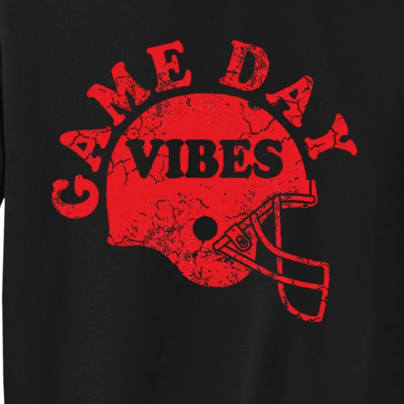 Football Game Day Vibes Red Helmet Tall Sweatshirt