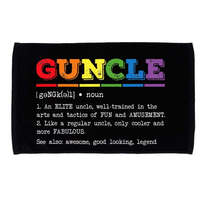 Funny Guncle Definition Proud Gay Uncle LGBTQ Pride Rainbow Microfiber Hand Towel