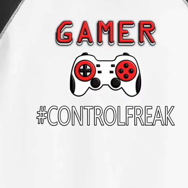 Funny Gamer Design Control Freak For Gaming Fans Video Game Gift Toddler Fine Jersey T-Shirt