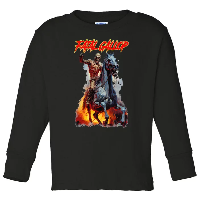 Fatal Gallop Diabolic Fear Black Horror Evil Monster Terror Toddler Long Sleeve Shirt