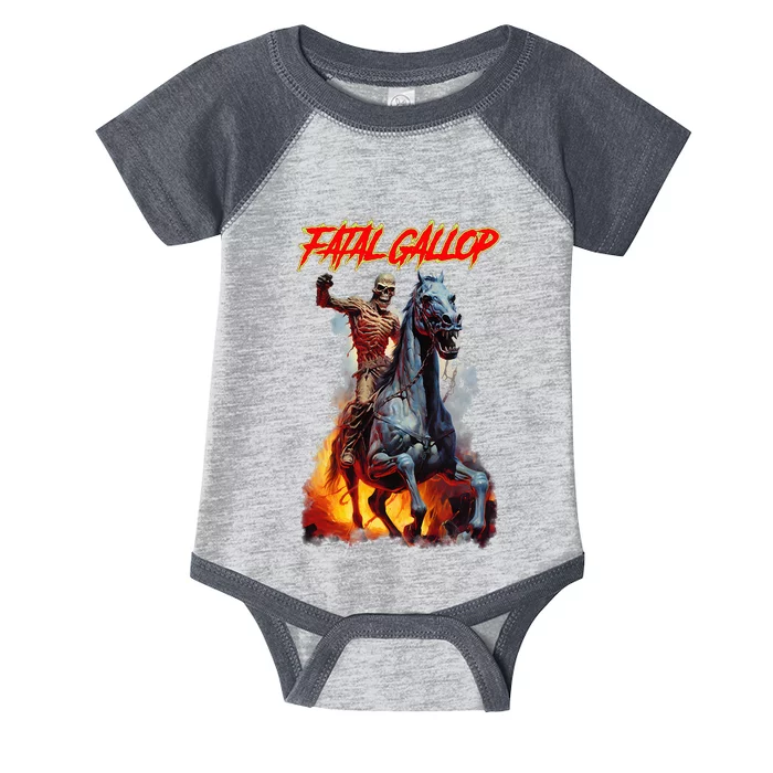 Fatal Gallop Diabolic Fear Black Horror Evil Monster Terror Infant Baby Jersey Bodysuit