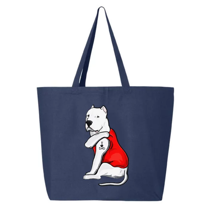 Funny Gifts Dogo Argentino Dog Tattoo I Love Fathers Day 25L Jumbo Tote