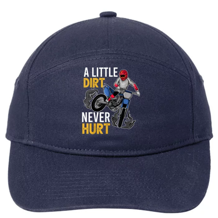 Funny Gift Dirt Bike Design For Kids Boys Girls Motorbike Racing Gift 7-Panel Snapback Hat