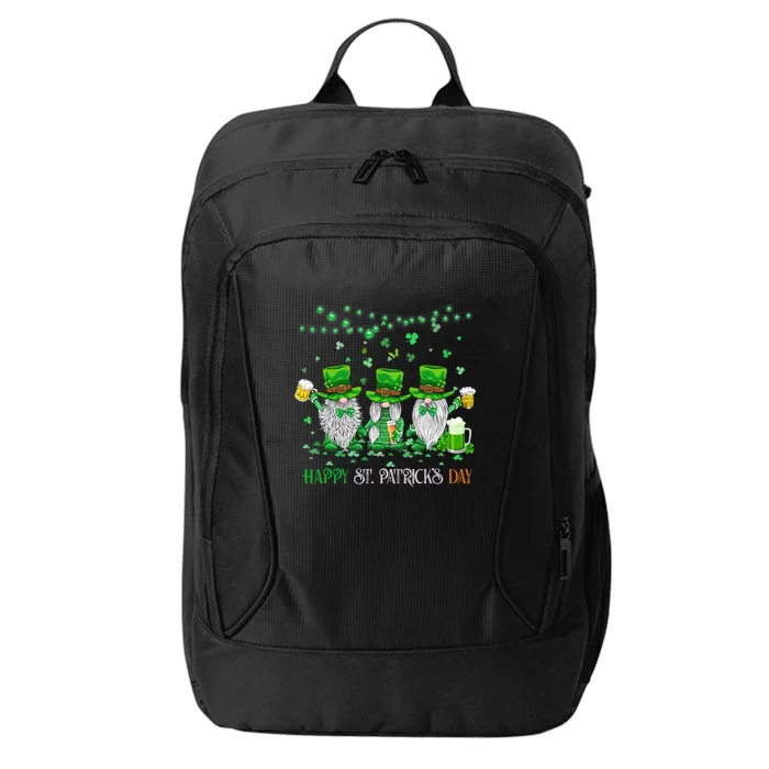 Funny Gnomes Drinks Wine Shamrock Shenanigans Patricks Day City Backpack