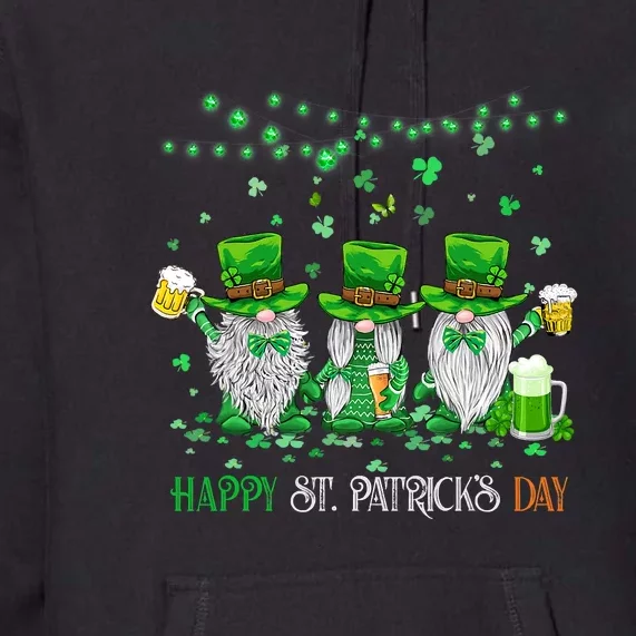 Funny Gnomes Drinks Wine Shamrock Shenanigans Patricks Day Premium Hoodie