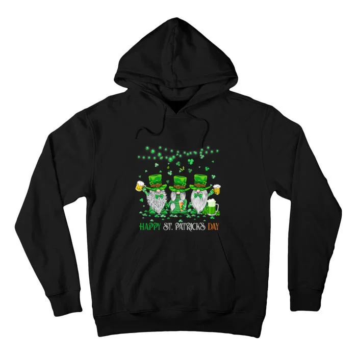 Funny Gnomes Drinks Wine Shamrock Shenanigans Patricks Day Tall Hoodie