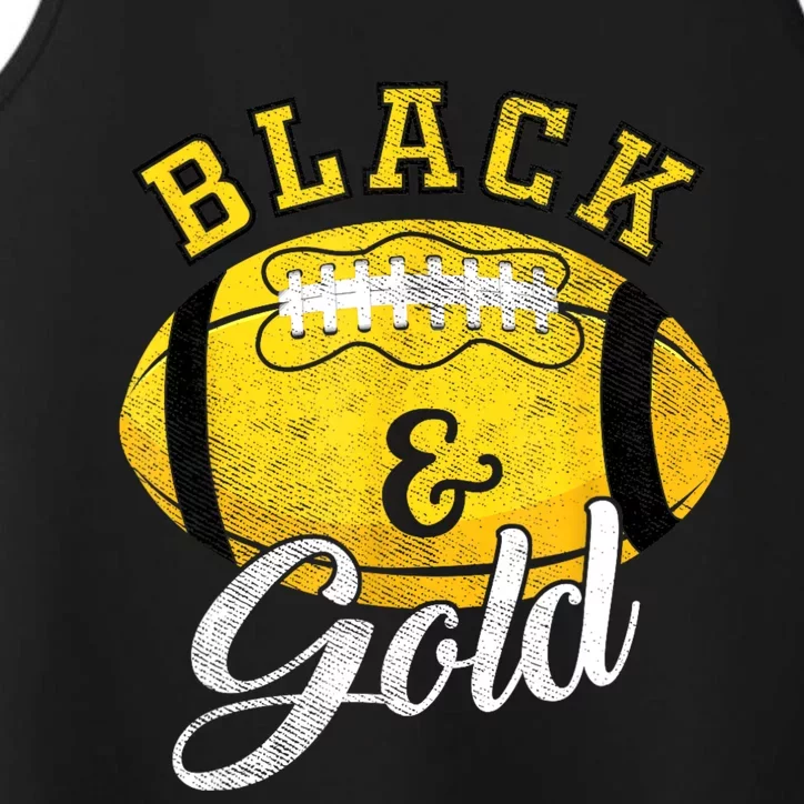 Football Game Day Black And Gold Costume For Football Lover Performance Tank