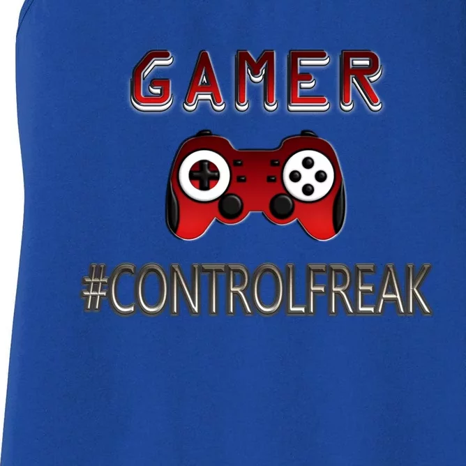 Funny Gamer Design Control Freak For Gaming Fans Video Game Gift Women's Racerback Tank