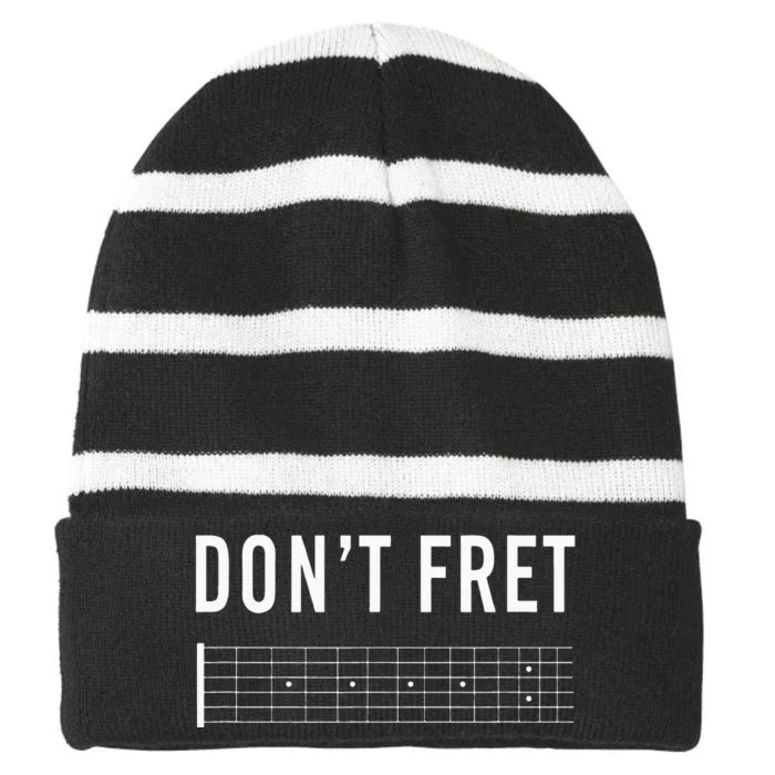 Funny Guitarist Dont Fret Striped Beanie with Solid Band