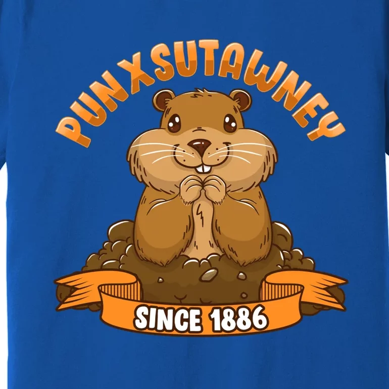 Funny Groundhog Day Phil Cute Ground Hog Punxsutawney Gift Premium T-Shirt