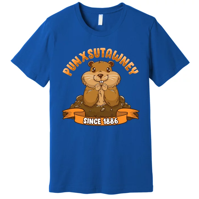 Funny Groundhog Day Phil Cute Ground Hog Punxsutawney Gift Premium T-Shirt