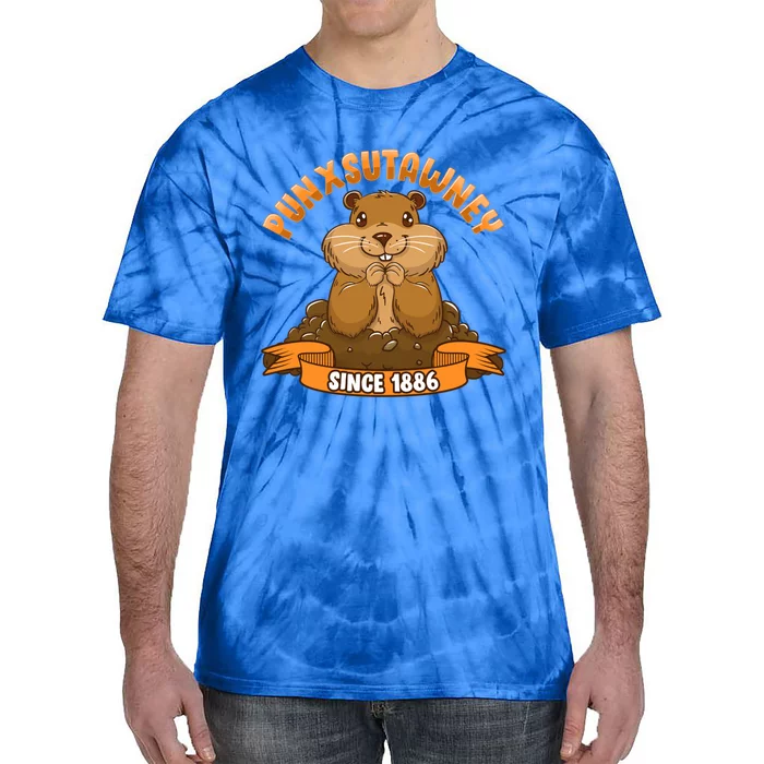 Funny Groundhog Day Phil Cute Ground Hog Punxsutawney Gift Tie-Dye T-Shirt