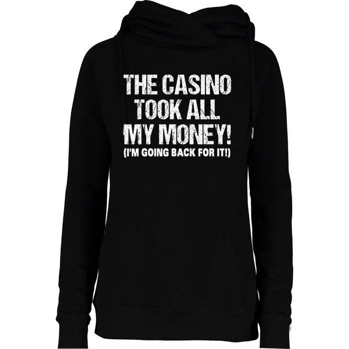 Funny Gambling Design Poker Lovers Gamblers Womens Funnel Neck Pullover Hood