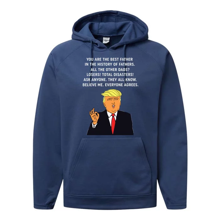 Funny Great Dad Donald Trump Fathers Day Gift Performance Fleece Hoodie