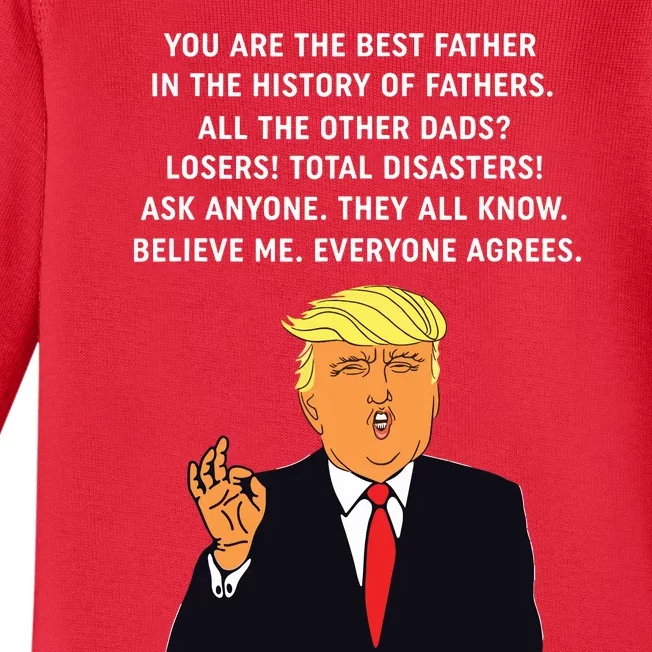 Funny Great Dad Donald Trump Fathers Day Gift Baby Long Sleeve Bodysuit