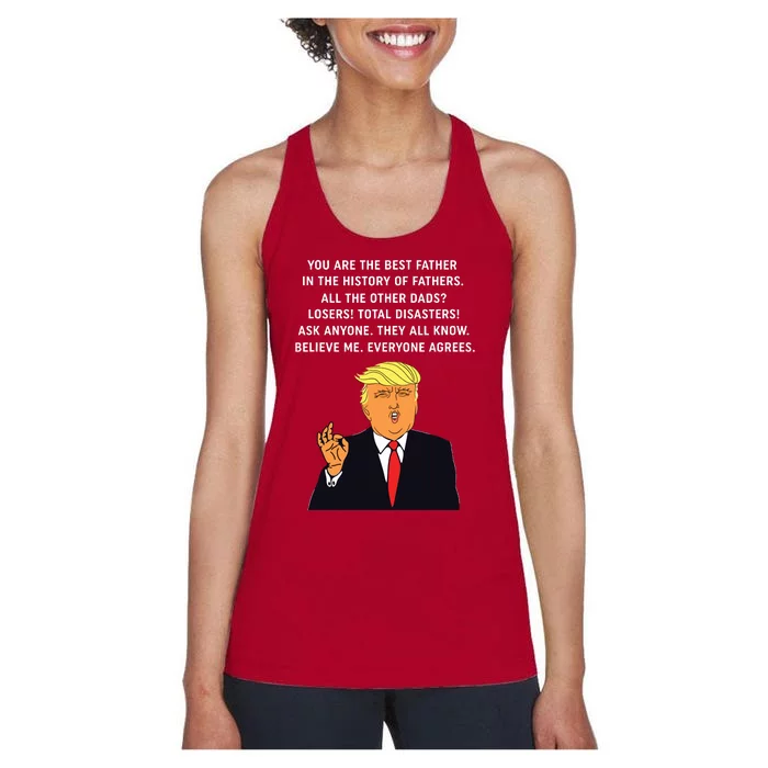 Funny Great Dad Donald Trump Fathers Day Gift Women's Racerback Tank