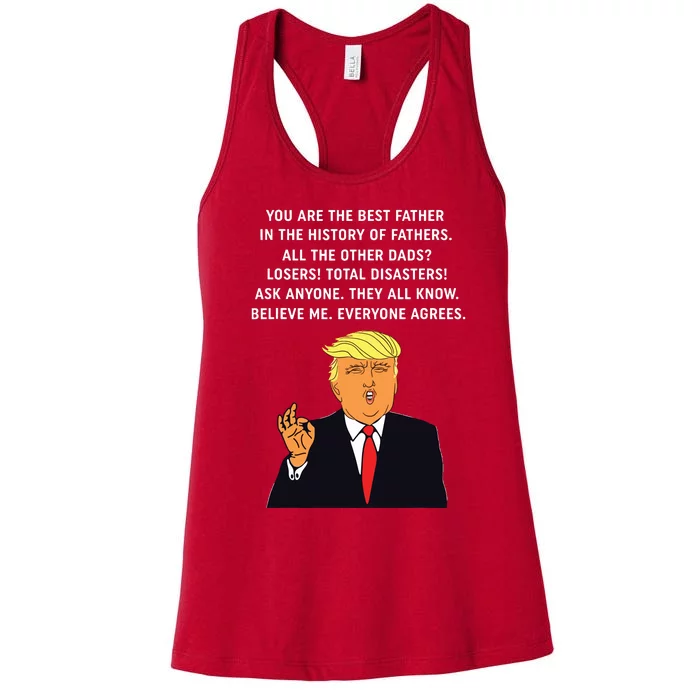 Funny Great Dad Donald Trump Fathers Day Gift Women's Racerback Tank