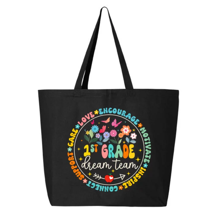 First Grade Dream Team Back To School Teacher Flower 25L Jumbo Tote