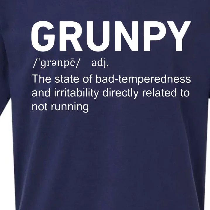 Funny Grunpy Definition Running Runner Gag Marathon Sueded Cloud Jersey T-Shirt