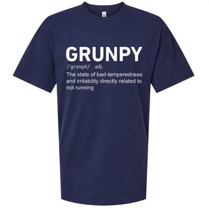 Funny Grunpy Definition Running Runner Gag Marathon Sueded Cloud Jersey T-Shirt