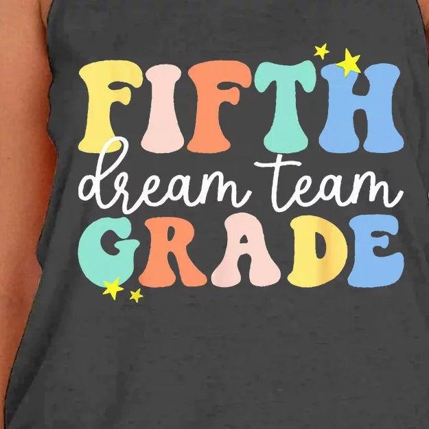 Fifth Grade Dream Team Teacher Students Back To School Women's Knotted Racerback Tank