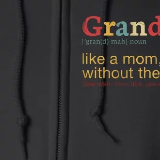 Funny Grandma Defination Full Zip Hoodie