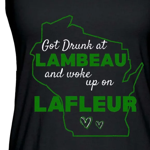 Funny Got Drunk At Lambeau And Woke Up On Lafleur Fans Ladies Essential Flowy Tank