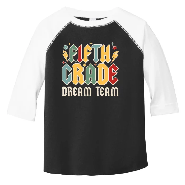 Fifth Grade Dream Team Retro Back To School Teacher Student Toddler Fine Jersey T-Shirt