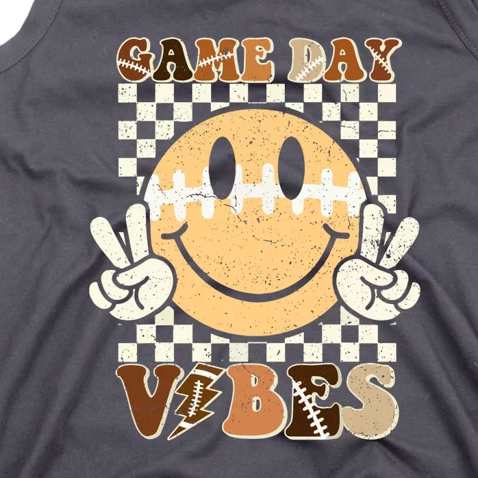 Football Game Day Vibes Funny Face American Sport Gift Tank Top