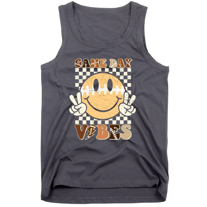 Football Game Day Vibes Funny Face American Sport Gift Tank Top