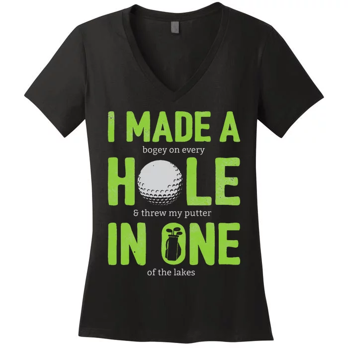 Funny Golf Dad Hole In One Golf Gag Golf Player Women's V-Neck T-Shirt