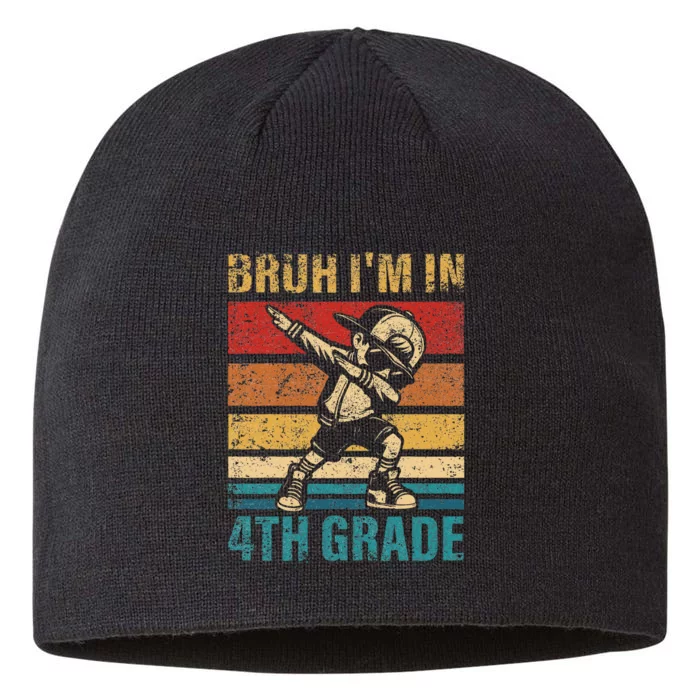 Fourth Grade Dabbing Boy Bruh IM In 4th Grade Student Gift 8 1/2in Sustainable Knit Beanie