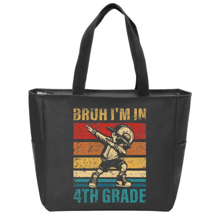 Fourth Grade Dabbing Boy Bruh IM In 4th Grade Student Gift Zip Tote Bag