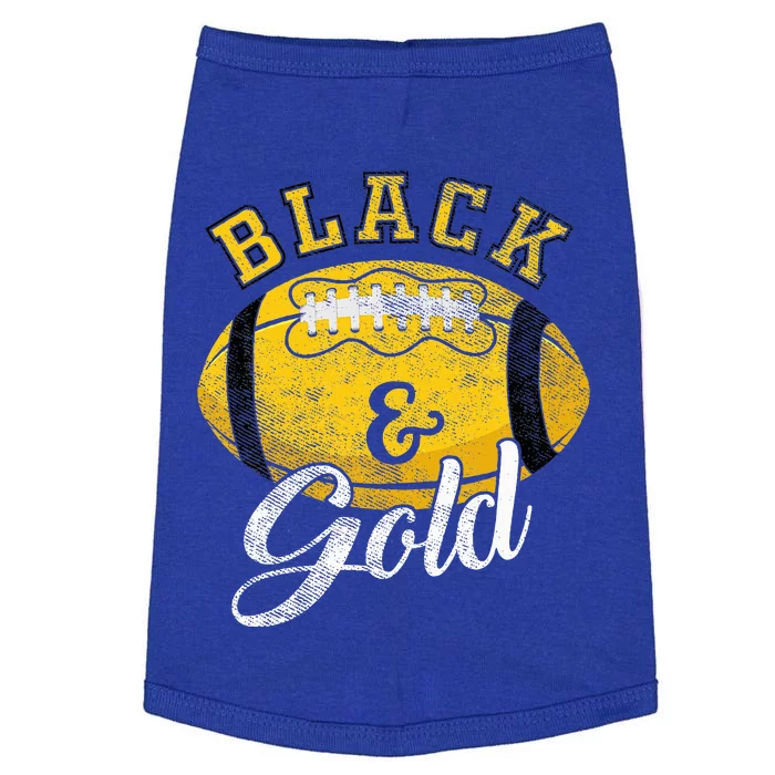 Football Game Day Black And Gold Costume For Football Lover Doggie Tank