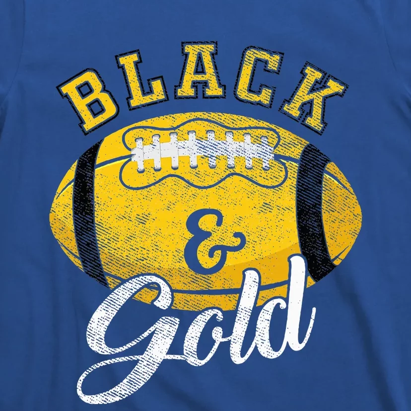 Football Game Day Black And Gold Costume For Football Lover T-Shirt