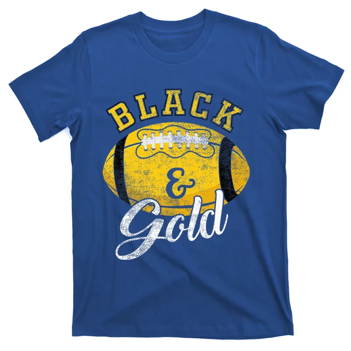 Football Game Day Black And Gold Costume For Football Lover T-Shirt