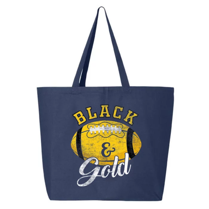 Football Game Day Black And Gold Costume For Football Lover 25L Jumbo Tote