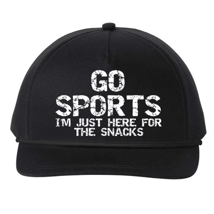 Funny Game Day Quote Go Sports I'm Just Here For The Snacks Great Gift Snapback Five-Panel Rope Hat