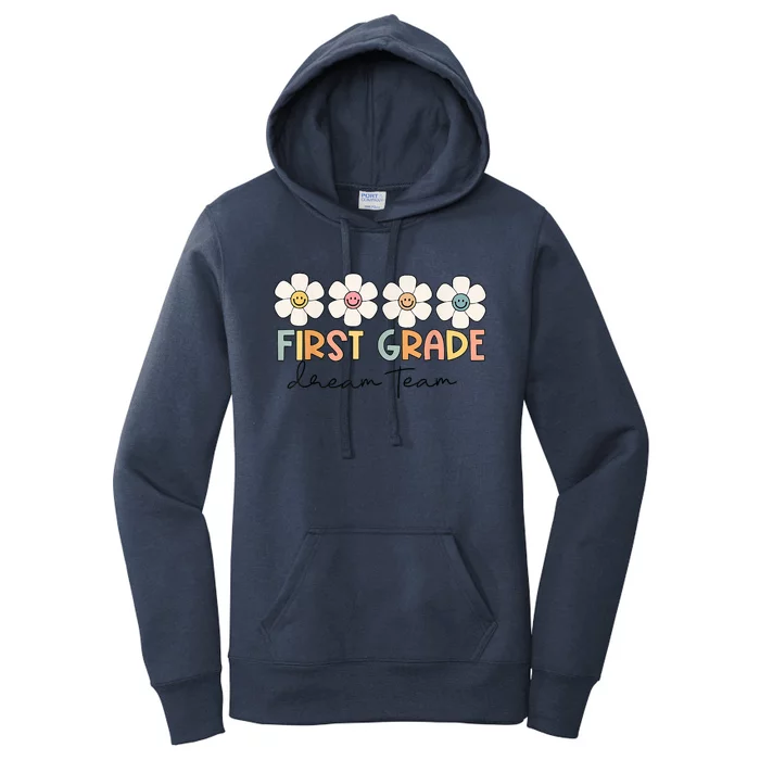 First Grade Dream Team Retro Back To School Teacher Student Women's Pullover Hoodie